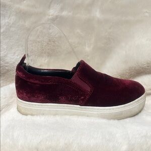Sam Edelman Deep Red Velvet Slip-Ons